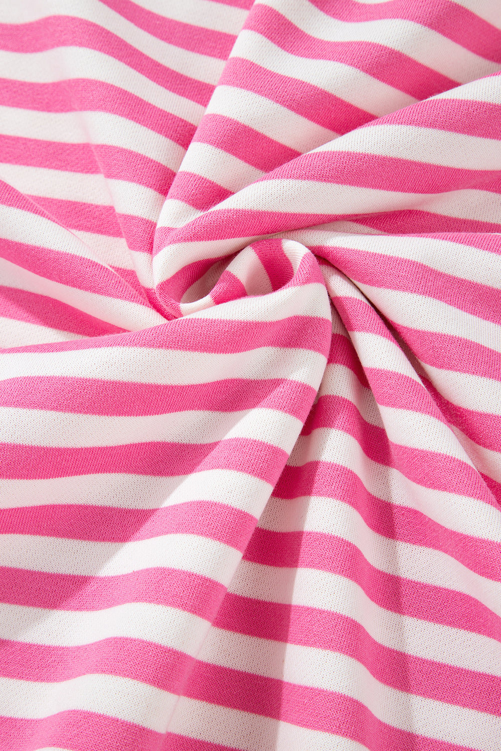Rose Red Striped Contrast Trim Drop Shoulder Sweatshirt