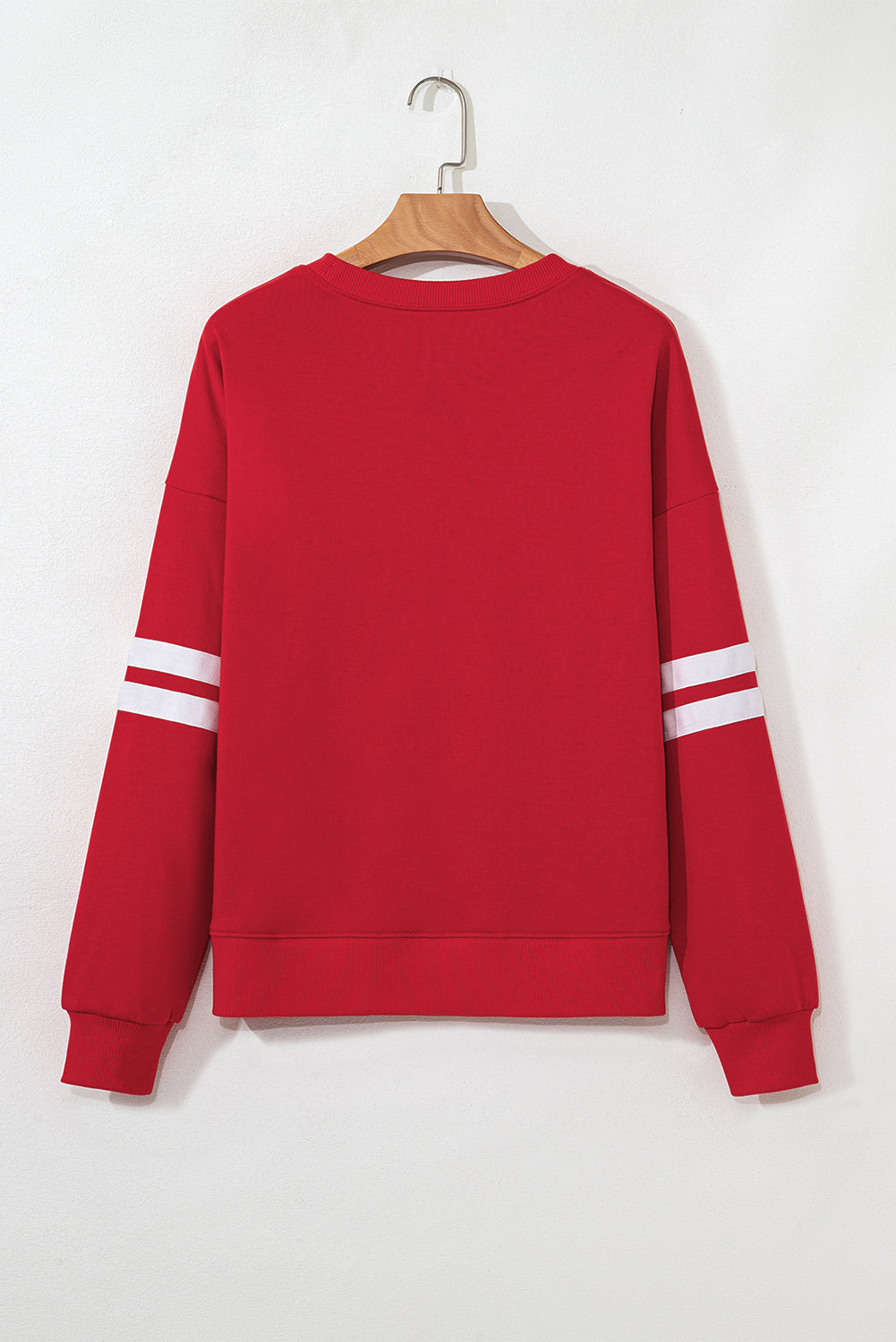 Orange Varsity Striped Detail Drop Shoulder Oversized Sweatshirt