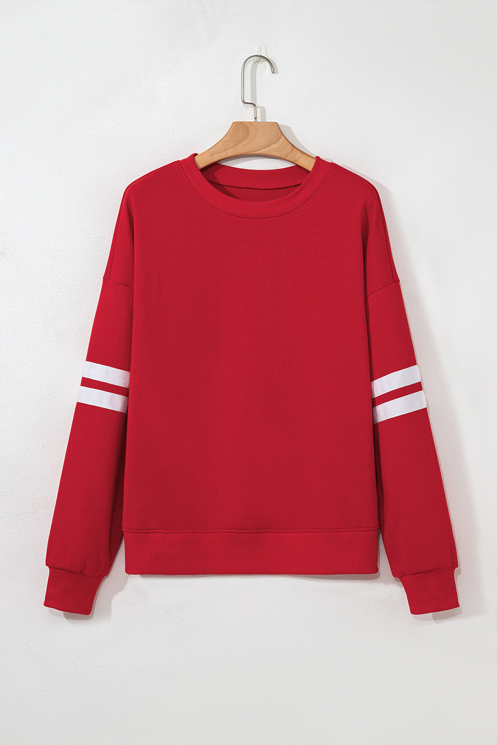 Orange Varsity Striped Detail Drop Shoulder Oversized Sweatshirt