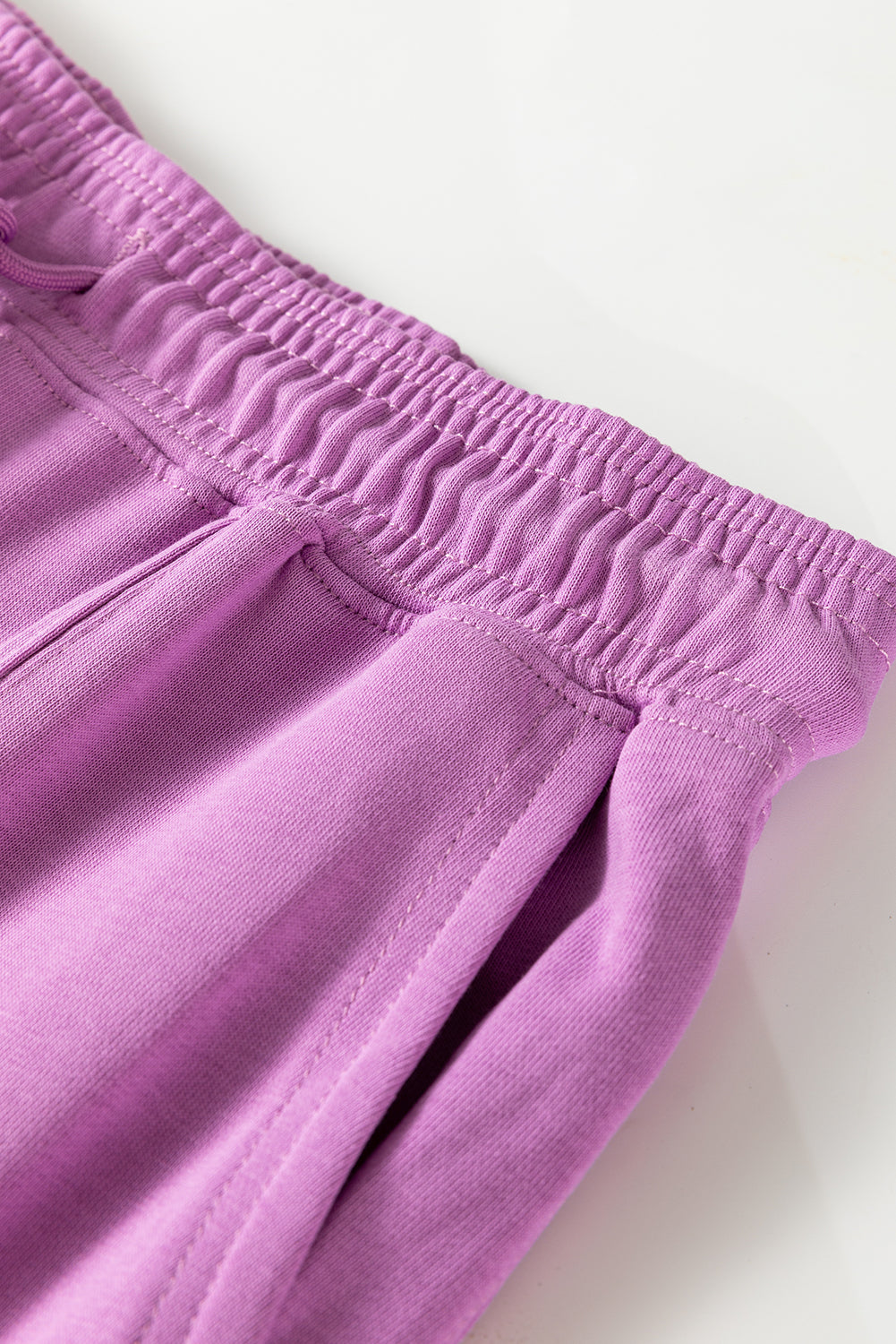 Light Pink Drawstring Waist Patchwork Solid Color Jogger Pants