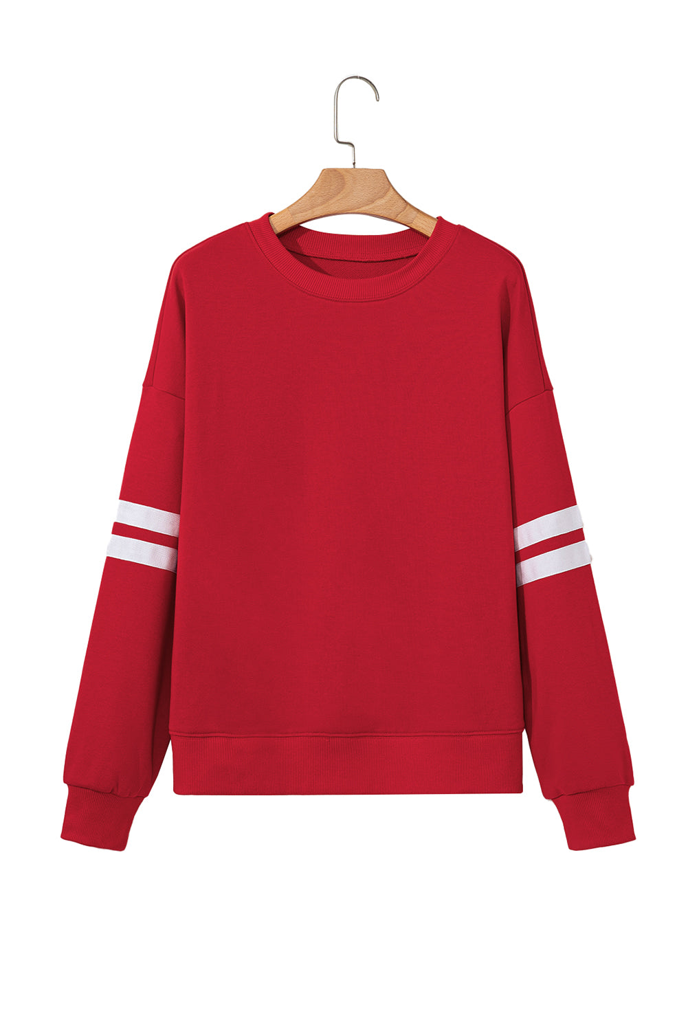 Orange Varsity Striped Detail Drop Shoulder Oversized Sweatshirt
