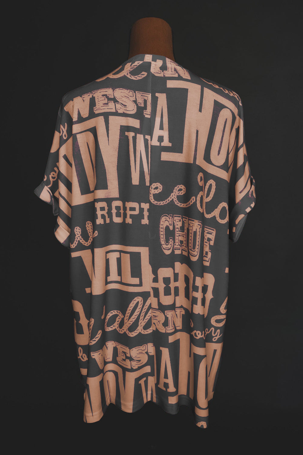 Turquoise Vintage Letter Print Graphic Loose Tee