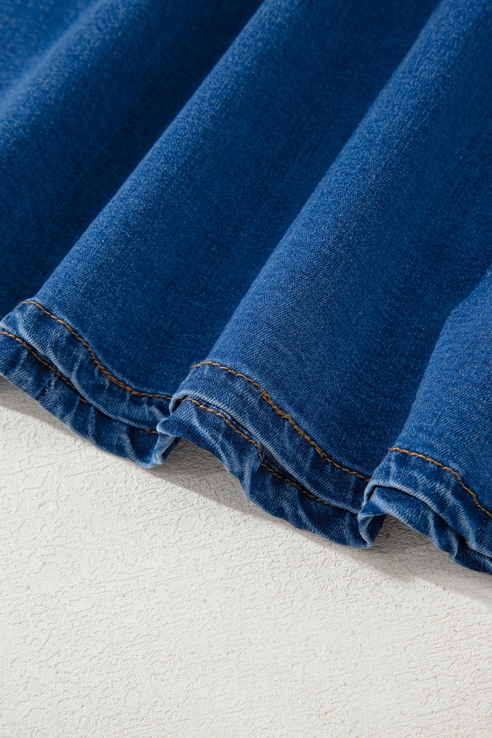 Myosotis Square Neck Bowknot A-line Sleeveless Denim Dress