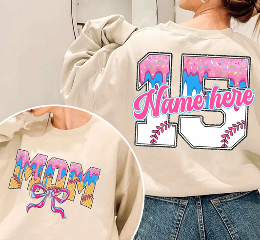 Custom Baseball Mama Drip, Baseball Ice Cream Drip , Baseball Mom Dripping, Mama Baseball, Game Day Baseball