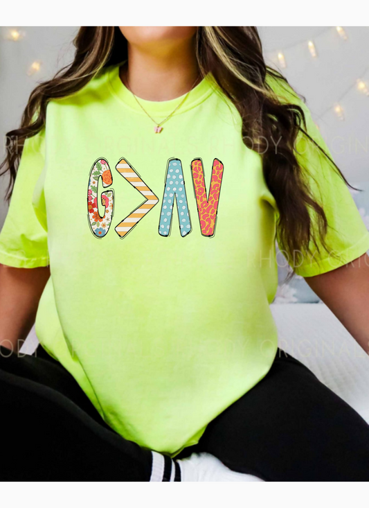 God is greater than the highs or lows patchwork