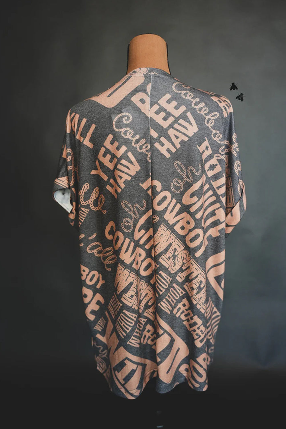 Turquoise Vintage Letter Print Graphic Loose Tee