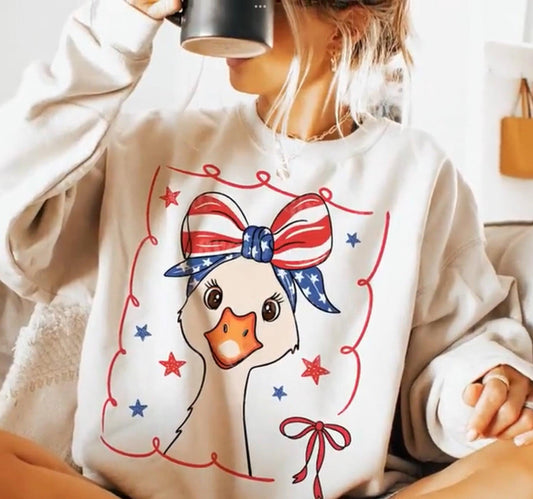 Patriotic Goose Sweatshirt: Cozy, Stylish Fourth of July Apparel