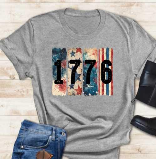 1776 Brushstroke Sweatshirt: Patriotic July 4th Graphic Tee