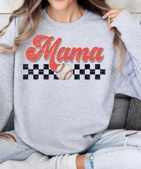 Baseball Mama Retro Graphic Sweatshirt, Game Day Apparel