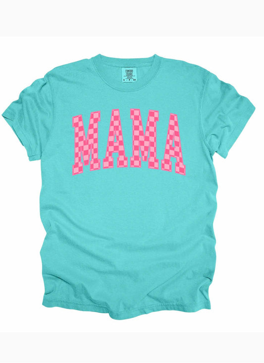 Checkerboard Mama T-Shirt: Trendy, Cozy, Stylish Graphic Tee