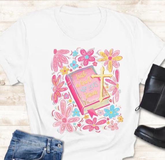 Just a Girl who loves Jesus  | Christian Faith Graphic Tee | Inspirational Religious Shirt | Worship Apparel |
