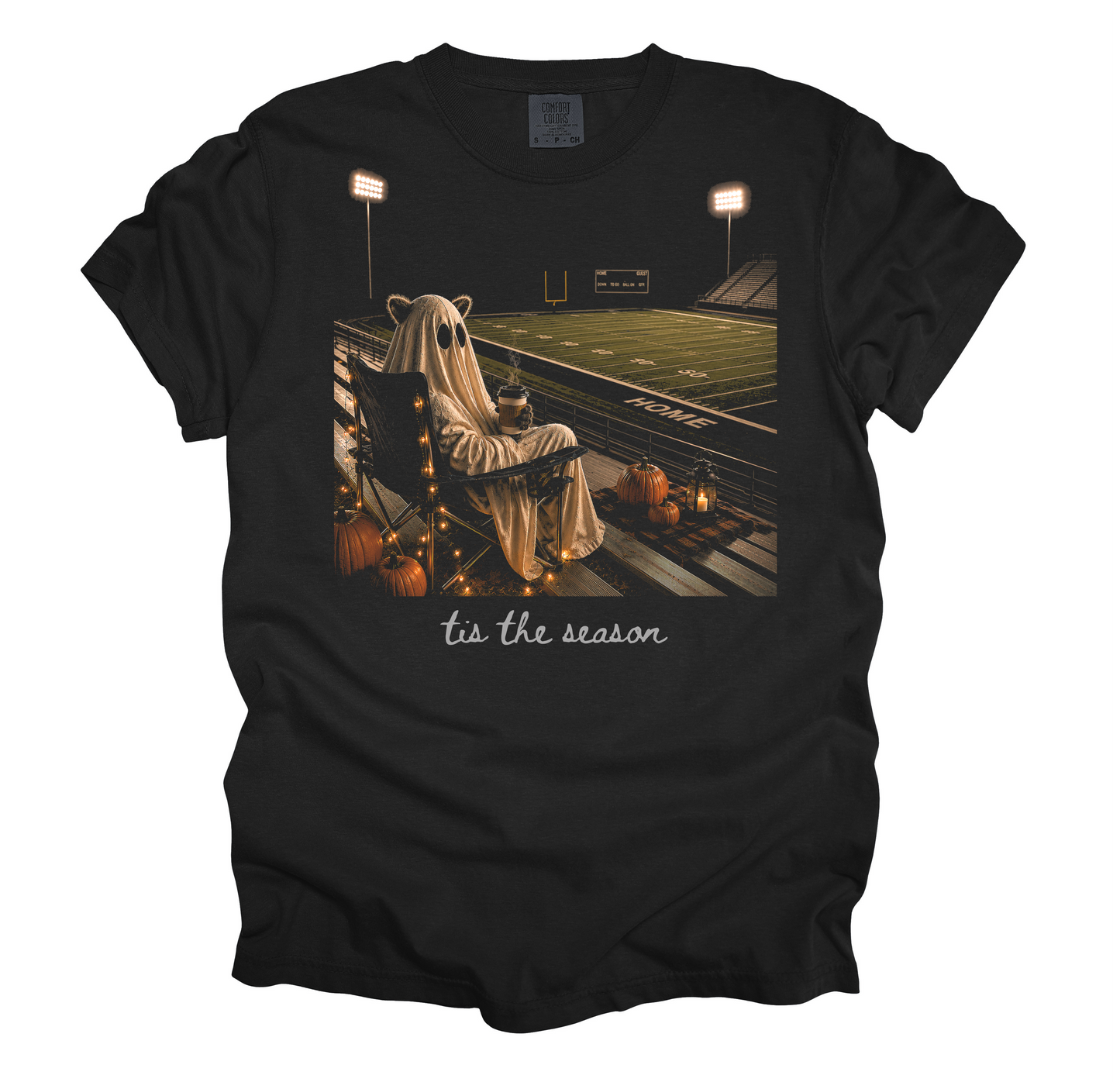 Tis The Season Halloween Sarcastic Racoon Live Here Now Football Mom